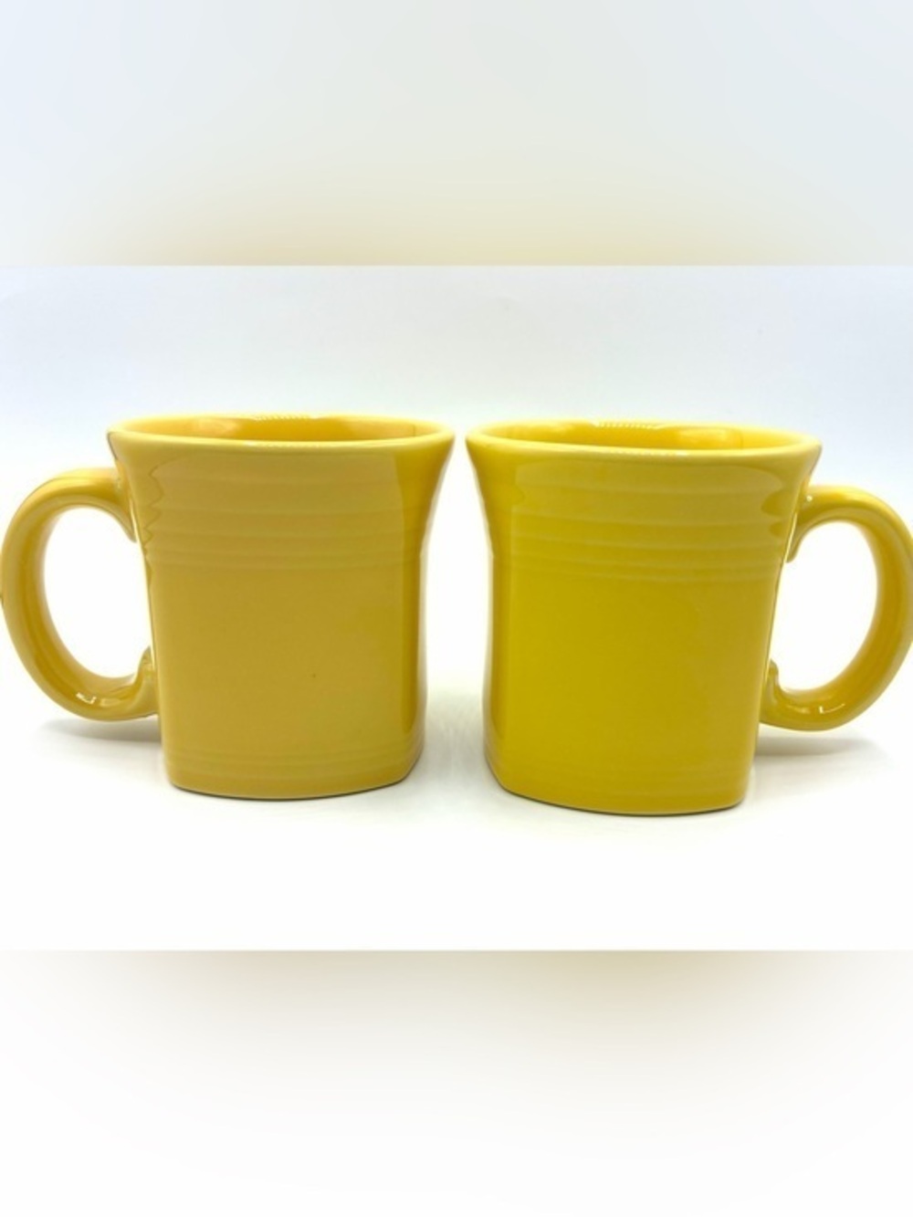 Fiestaware Yellow Square Base Mug Set 2 Homer Laughlin USA